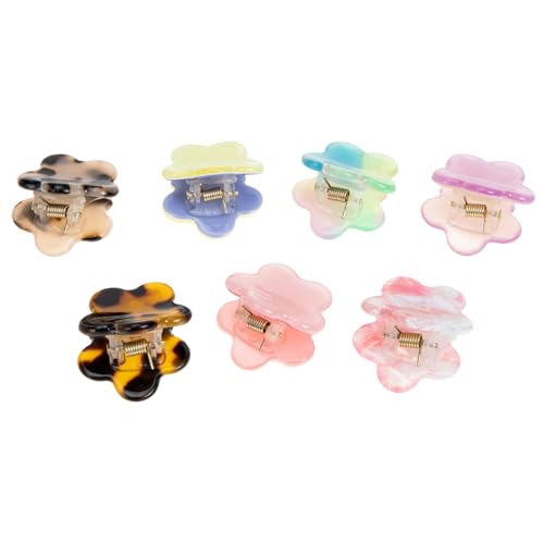 NOLITOY 7 Stück 7 teiliges Haarklammer Set in Blumenform Bunte Kleine Haarklammern für Mädchen Fester Griff für Dünnes und Dickes Haar Geeignet für Hochsteckfrisuren von NOLITOY