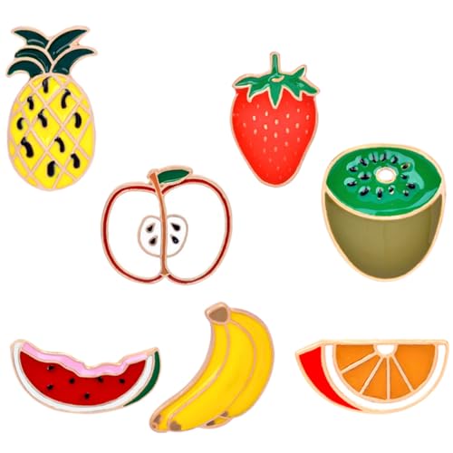 NOLITOY 7 Stück Teiliges Obst broschen Damen Farbenfrohe Anstecknadeln aus Langlebigem Material Modische Schmuck dekoration für Kleidung Rucksack und Handtasche Vielseitig und von NOLITOY