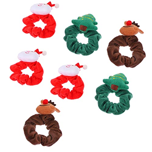 NOLITOY 7stücke Teiliges Elastische Weihnachts Scrunchies Für Damen Bunte Haargummis Für Und Festliche Frisuren Und Stylisch von NOLITOY