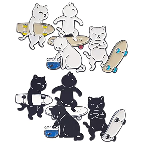 NOLITOY 8stücke Teiliges Katzen-anstecker Niedlichem Design Für Rucksäcke Jacken Und Taschen Charmante Emaille-broschen Für Individuelle Modeakzente Gemischter Stil von NOLITOY