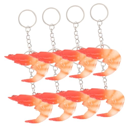NOLITOY 8 Stück Teiliges Schlüsselanhänger Simulation Garnele Realistische Langlebig Kreative Dekoration für Tasche Rucksack Schlüsselbund von NOLITOY