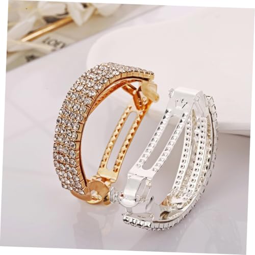NOLITOY 8 Stück Teiliges Strass Haarspangen Glänzende Ponytail Clips in Gold und Silber Haarklammern für Damen Eleganter Haarschmuck für Alltag Party Hochzeit Geschenkidee von NOLITOY