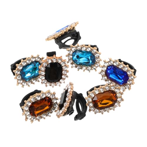 NOLITOY 8 Stück Teiliges Vintage Schuhschnallen Glänzende Schuhcharms für Damen Sneaker Zubehör Retro Schnürsenkel Dekorationen in Gold Blau Schwarz Braun für Hochzeit und Alltag von NOLITOY