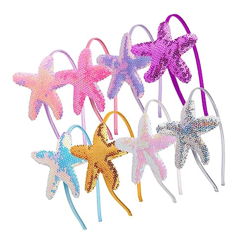 NOLITOY 8stücke Mädchen Seestern Haarreifen Ohrclips Meerestier Kopfschmuck Haaraccessoires Für Kleinkinder Party Alltag Bühne von NOLITOY