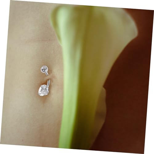 NOLITOY 9 Stück Bauchnabelpiercing Für Frauen Chirurgenstahl Zirkonia Gebogen Bauch Piercing Schmuck Modischer Bauchnabelring Körperpiercing von NOLITOY