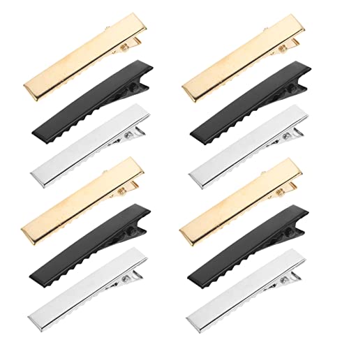 NOLITOY 90 Stück Metall Haarspangen für Damen Rutschfeste Alligator Clips für Diy Haarschmuck Praktische Haarclips Schwarz Stahl und Gold Vielseitige Styling Haarspangen von NOLITOY
