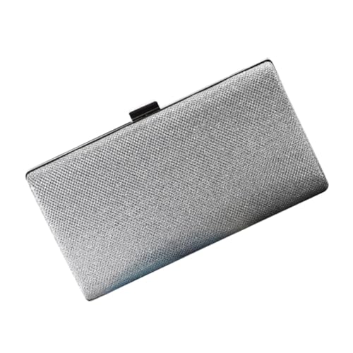 NOLITOY Abendtasche Damen Satin Clutch mit Großer Kapazität und Funkelndem Design Party und Abendhandtasche für Hochzeit und Festliche Anlässe Silberfarben von NOLITOY