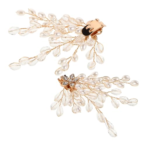 NOLITOY Abnehmbare Schuhclips mit Strass und Künstlichen Perlen Handgefertigte Elegante Schuhdekorationen für Hochzeit Abendkleider und Formelle Anlässe Goldfarben von NOLITOY