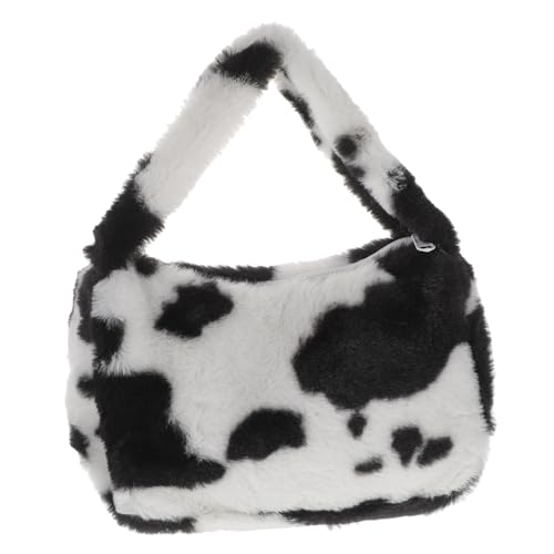NOLITOY Adorable Plüsch Handtasche Damen Kuscheliger Kuhfell Schultertasche Winterklein Leicht Tragbar Stilvoll Robust von NOLITOY