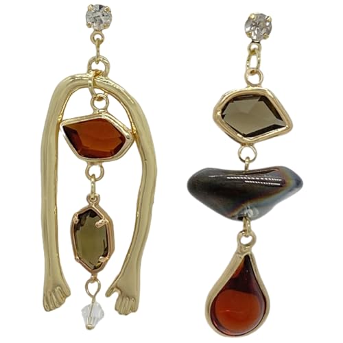 NOLITOY Asymmetrische Ohrstecker Damen Alloy Ohrschmuck Design Elegant für Alltag und von NOLITOY