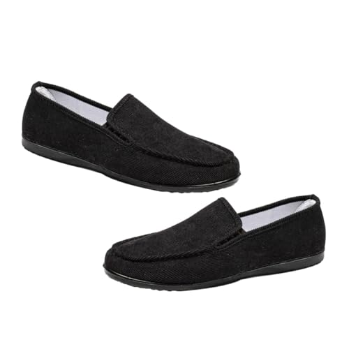 NOLITOY Atmungsaktive Herren Freizeitschuhe mit Weicher Sohle rutschfest und Leicht Modische Slip Schuhe für Alltag und Ganzjährig Komfortabel und Stoßdämpfend Schwarz von NOLITOY