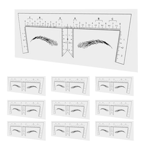 NOLITOY Augenbrauenlineal-Schablonen Einweg-Brauenlineal Microblading-Augenbrauen-Mapping-Aufkleber Anleitung Messwerkzeug 10 Stück von NOLITOY