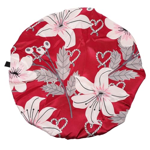 NOLITOY Bade mütze Haarschutzmütze Frauen schlafen Duschhut bequeme Nachthüte Nachtmützen aus Satin würfelunterlage photostickomni satinbedruckte Nachthüte strapazierfähiger Duschhut von NOLITOY