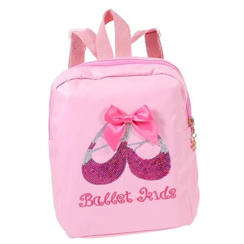 NOLITOY Ballett Rucksack für Mädchen mit Pailletten Tanzschuh und Schleife Robuster PU Schulrucksack für Ballettschule Vielseitig als Tanz Freizeit und Reiserucksack Geeignet von NOLITOY
