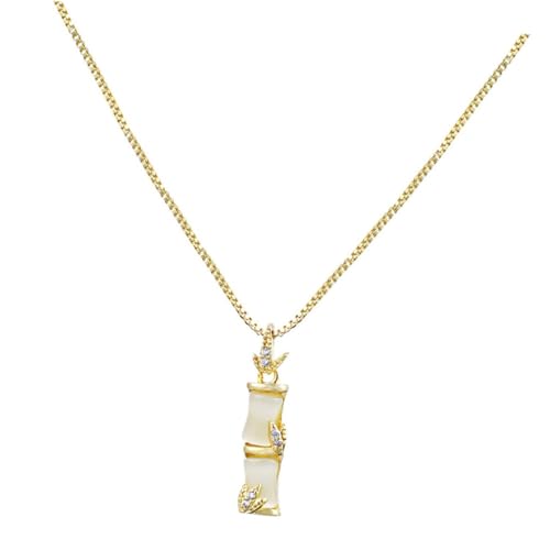 NOLITOY Bambusglied Halskette Metall Anhänger Damen Leichtes Schmuckstück Lustige Kette Für Party Festival Strand Alltag von NOLITOY