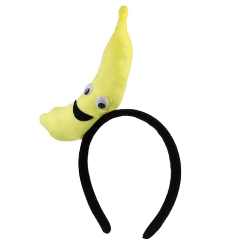 NOLITOY Bananen-Stirnband Party-Haarband Plüsch-Obst-Kopfbedeckungen Performance-Haar-Accessoires Zum Waschen Schminken Cosplay-Mottoparty (Gelb) von NOLITOY