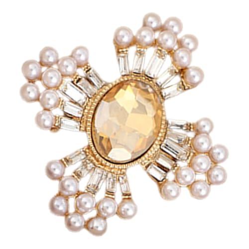 NOLITOY Barocke Perlenbrosche Kreuz Design Glänzend Verschleißfest Feine Politur Sicherer Halt an Kleidung Elegantes Damen Accessoire für Mantel Schal zu Geburtstag Valentinstag von NOLITOY