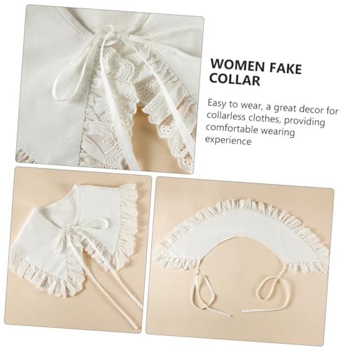 NOLITOY Bestickter Spitzen falscher Kragen Damen Abnehmbar Komfortabel Atmungsaktiv Vielseitig Kombinierbar Für Bluse Kleid Jacke Mantel von NOLITOY