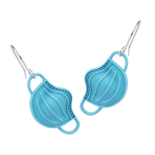 NOLITOY Blaue Ohrhänger in Maskenform Kreative Damen Ohrringe Leichte Langlebige Ohrschmuck Accessoires für Alltag Party und Besondere Anlässe von NOLITOY