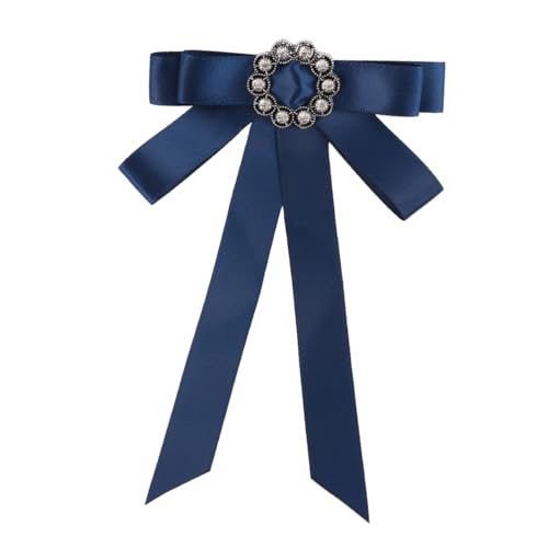 NOLITOY Blauer Broschen schleifen anstecker mit Funkelnden Strasssteinen Langlebige Legierung Leichte Retro brosche für Damen zur Eleganten Kleidung und Schals Modisches Schmuckaccessoire von NOLITOY
