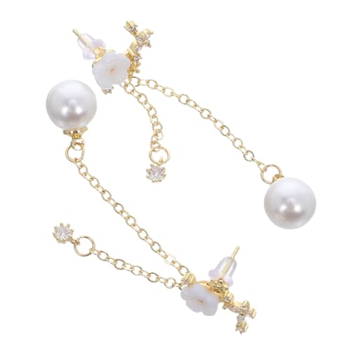 NOLITOY Modische Ohrringe Mit Blumen-design Und Langen Quasten Blumenohrringe Für Damen Trendige Ohrhänger Für Arbeit Freizeit Und Besondere Anlässe Gold von NOLITOY