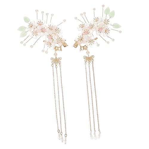 NOLITOY Blumenquasten-haarspangen Für Damen Chinesische Haarspange Mit Blumenquaste Vintage-haar-accessoire Passend Für Dickes Und Dünnes Haar Für Alltag Und Partys von NOLITOY