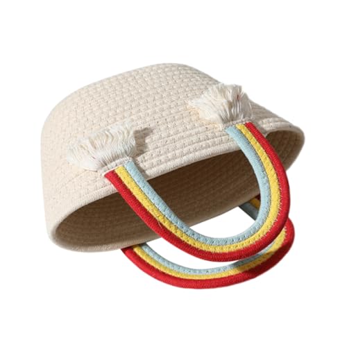 NOLITOY Bohemian Stil Handgewebte Strandtasche Leichte Handtasche Aus Baumwollgarn Für Sommerurlaub Strandurlaub Alltag von NOLITOY