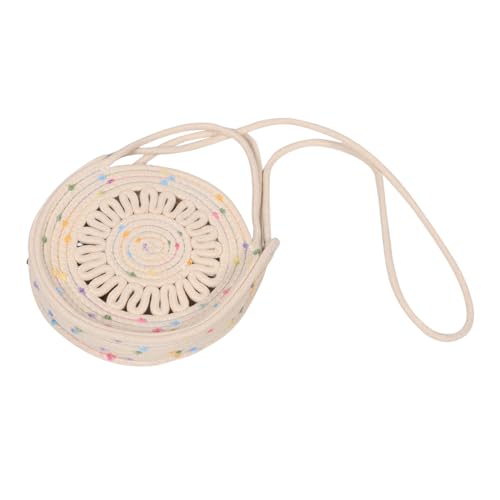 NOLITOY Boho Crossbody Bag Mini Schultertasche Baumwollseil Geflochtene Umhängetasche Damen Leicht Tragbar Vielseitig für Sommer Strand Alltag von NOLITOY