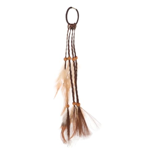 NOLITOY Boho Feder Haarschmuck Handgefertigt Weiches Haarseil Vielseitig als Haarband Armband oder Halskette für Frauen Karneval Kopfschmuck Masquerade Accessoire von NOLITOY