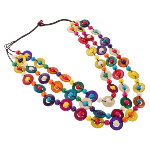 NOLITOY Boho Halskette aus Natürlichen Kokosnuss holzperlen Handgefertigt Bunte Strand Urlaubskette für Damen und Mädchen Stylischer Boho choker mit Anhänger Vielseitiger Schmuck von NOLITOY