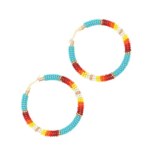 NOLITOY Boho Ohrringe Damen Handmade Beaded Loop Earrings Leichte Große Runde Ethno Ohrhänger Bunte Bohemian Statement Schmuck für Alltag und Party NOLITOY Boho Ohrringe Damen Handmade Beaded Loop Earrings Leichte Große Runde Ethno Ohrhänger Bunte Bohemian Statement Schmuck für Alltag und Party von NOLITOY
