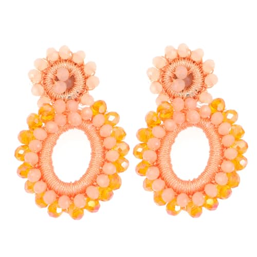 NOLITOY Perlenohrringe Für Frauen Orange Boho-ohrringe Handgefertigte Drops-ohrringe Damenohrringe Für Alltag Und Reisen von NOLITOY