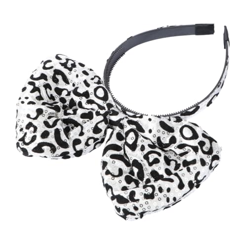 NOLITOY Bowknot Leopard Stirnband Gothic Style Party Kopf Dekoration Haar Zubehör Leopardenmuster Schleife Stirnband Für Halloween Party von NOLITOY