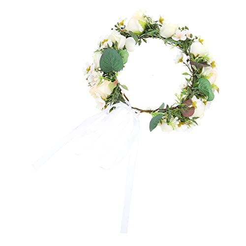 NOLITOY Braut Blumenkranz Tiara Haarschmuck Handgefertigte Floral Crown Für Hochzeit Und Festivals Für Bräute Und Brautjungfern Zartem von NOLITOY