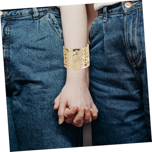 NOLITOY Breiter Geometrischer Armreif Damen Verstellbar Langlebig Modischer Punk Schmuck für Alltag Party Leicht Komfortabel Hautfreundlich von NOLITOY
