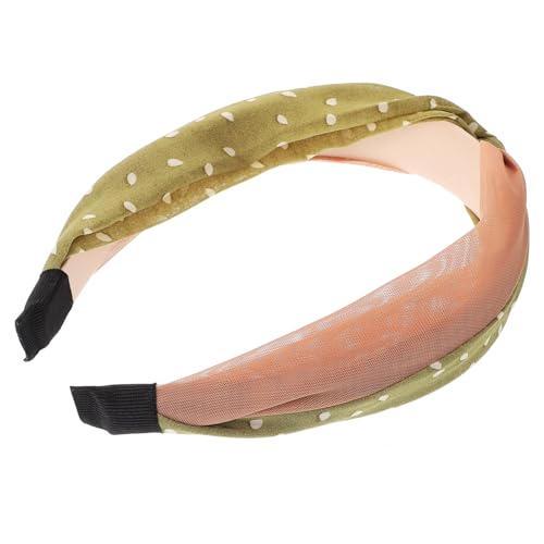 NOLITOY Breites nicht Rutschendes Stoff Haarband mit Punktemuster Leichtes Langlebiges Stirnband für Damen und Mädchen Geeignet für Party Alltag und Festliche Anlässe Grün von NOLITOY