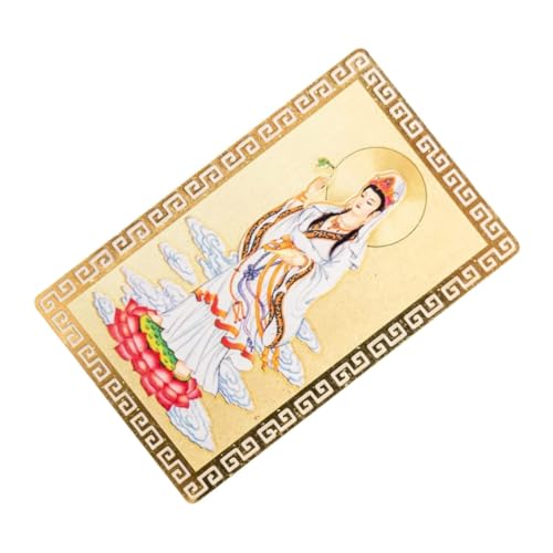 NOLITOY Buddhist Amulett Kwan Yin Schutzkarte Feng Shui Chinesisches Fengshui Glücksbringer Handlich Langlebig für Frauen Geschenk gegen Negative Schwingungen und Sorgen von NOLITOY