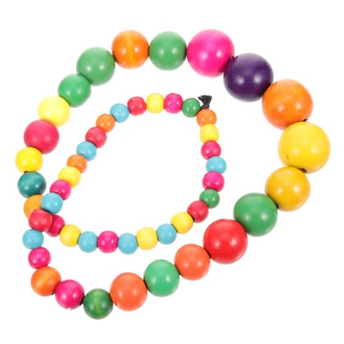 NOLITOY Bunte Boho Holzperlen Halskette Damen Leicht Kette Clavicle Chain Mädchen Schmuck Accessoire von NOLITOY