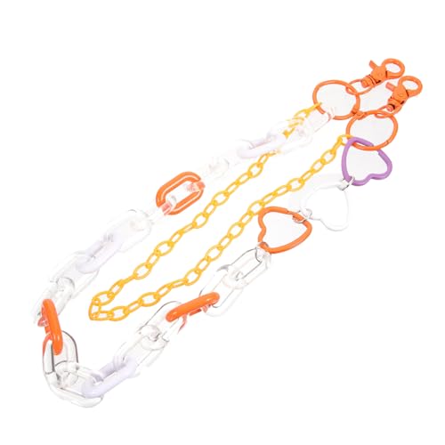 NOLITOY Bunte Herz hosenkette aus Acryl Robuste Abnehmbare Jeans Hosenkette für Damen Modisches Punk accessoire für Partys Vielseitige Dekoration für Jeans und Röcke von NOLITOY
