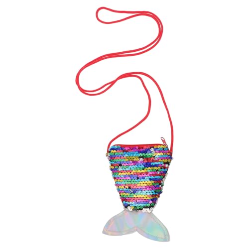 NOLITOY Bunte Pailletten Geldbörse Crossbody Tasche mit Verstellbarem Riemen Anhänger Zweifarbige Glitzer Optik für Geburtstagsfeiern und Alltag von NOLITOY