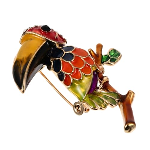 NOLITOY Bunte Parrot Brosche Tropfendes Öl Design Cartoon Anstecknadel für Kleidung Accessoire Damen Herren von NOLITOY