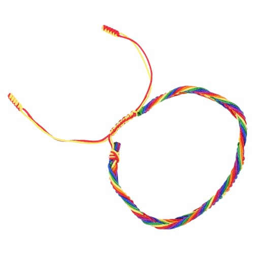 NOLITOY Buntes Geflochtenes Armband Unisex Verstellbar Regenbogen Schmuck Modisch für Damen Herren Alltag Party Geschenk von NOLITOY