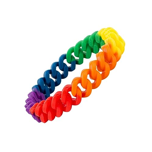 NOLITOY Regenbogen Armreif Aus Silikon Bunt Gefärbtes Gliederband Armband Für Mädchen Frauen Und Männer Modisches Accessoire Für Alltag Und Party NOLITOY Regenbogen Armreif Aus Silikon Bunt Gefärbtes Gliederband Armband Für Mädchen Frauen Und Männer Modisches Accessoire Für Alltag Und Party von NOLITOY