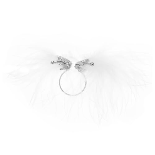 NOLITOY Butterfly Open Ring mit Federmuster und Zirkonia für Damen Modischer Verstellbarer Finger Ring für Partys und Besondere Anlässe als für Freunde und Familie von NOLITOY