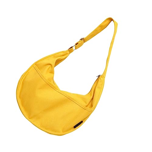 NOLITOY Canvas Umhängetasche Damen Modische Gelbe Schultertasche Große Kapazität Langlebige Canvas Handtasche für Alltag Schule Reisen und Shopping von NOLITOY