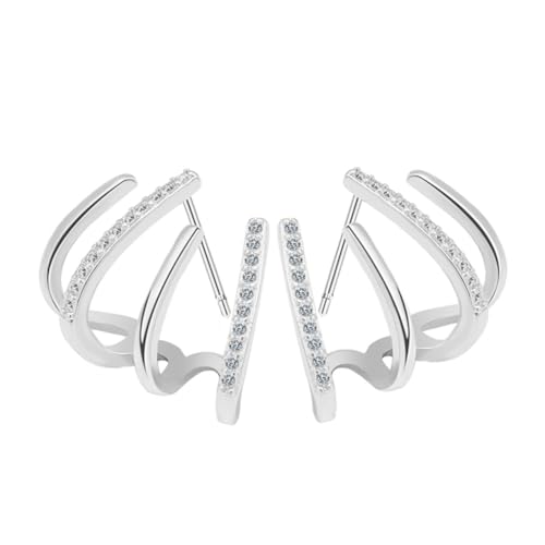NOLITOY Chic Ohrstecker mit Krallenform und Funkelnden Zirkonia Modisches Ohrschmuck Accessoire aus Langlebigem Geeignet für Damen und Mädchen für Alltag und Besondere Anlässe von NOLITOY