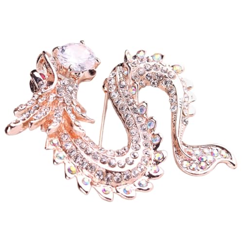 NOLITOY Chinesische Drachen Brosche Dragon Pin mit Zirkonia Leichte Legierung Anstecknadel für Damen Modischer Schmuck für Kleidung Geschenke zu Feiertagen und Jubiläen von NOLITOY