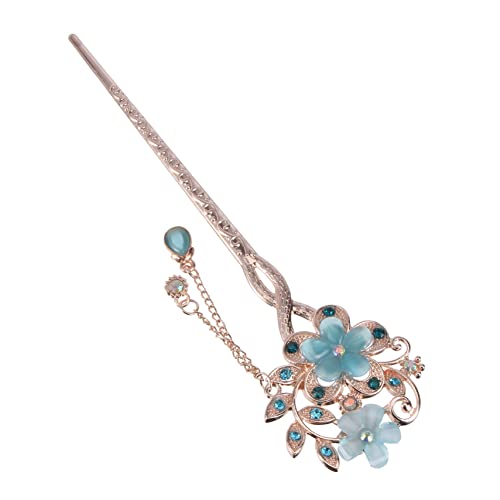 NOLITOY Chinesische Vintage Haarnadel Mit Doppelblüte Und Quaste Dekorative Damen Haarnadel Aus Strapazierfähigem Material Für Party Und Feiern von NOLITOY