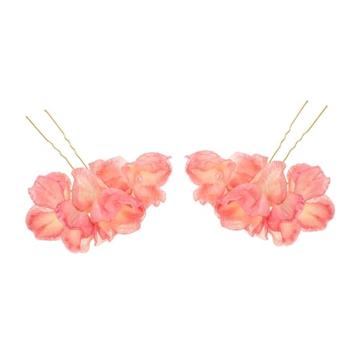 NOLITOY Chinesische Vintage Haarnadeln mit Seidenblumen und Perlen Retro Braut Haarspangen für Hanfu Komfortable Dekorative Haarstäbchen Klassischer Schmuck für Hochzeit und von NOLITOY