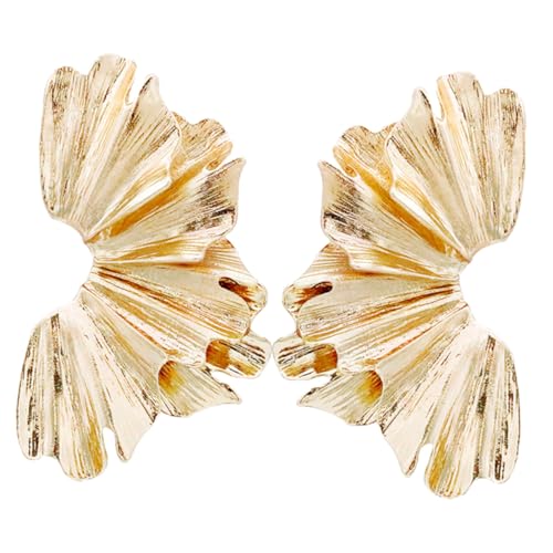 NOLITOY Chunky Ginkgo Ohrringe Damen Statement Ohrschmuck Aus Legierung Leicht Und Langlebig Für Teen Mädchen Modischer Baumelnder Schmuck von NOLITOY